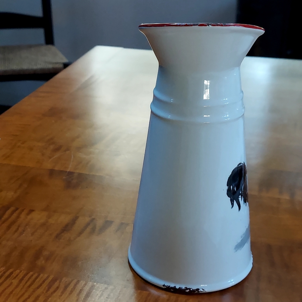 White Ceramic Rooster Pitcher - Picture 5 of 10